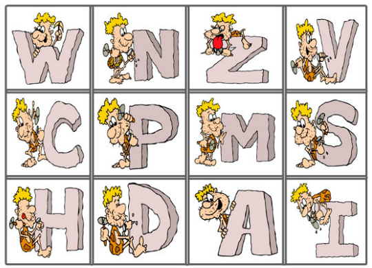 Caveman Alphabet Bingo